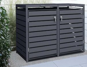 metal trash can storage