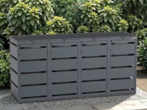 metal trash can storage