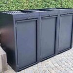 metal trash can storage