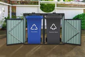 metal trash can storage